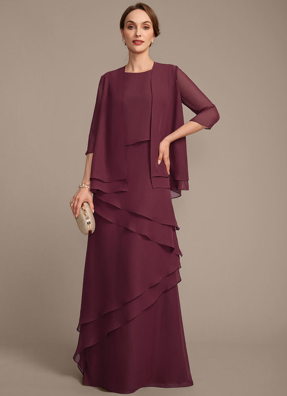 Robe Fourreau Cascade Bordeaux - gallery 1