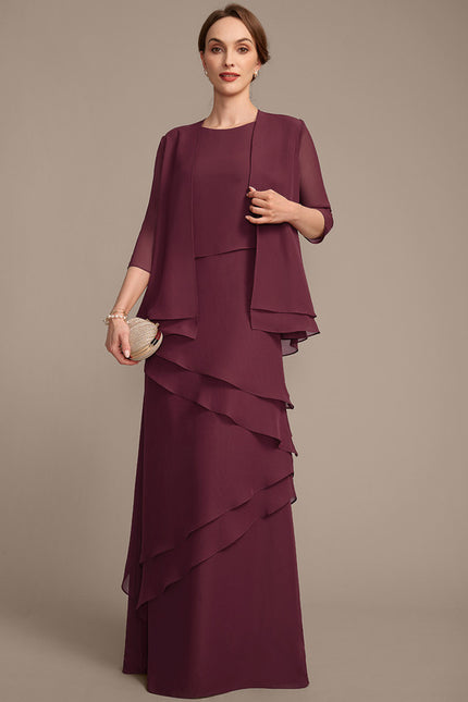Robe Fourreau Cascade Bordeaux