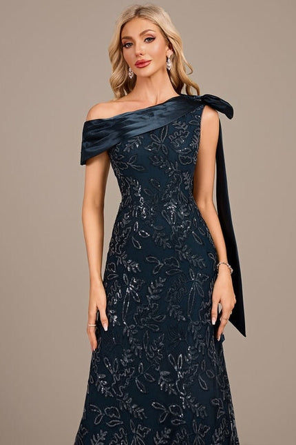 Robe Fourreau Satinée Ornée - gallery 1