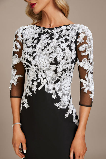 Robe Fourreau Noire Florale - gallery 5