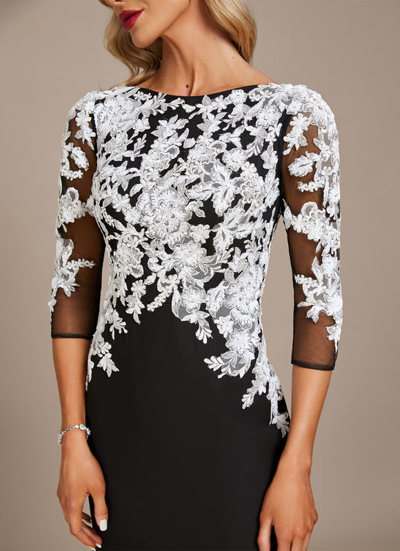 Robe Fourreau Noire Florale - gallery 5