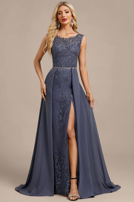 Robe Fourreau Longue Élégante Brodée - gallery 2