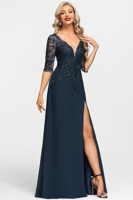 Robe Fourreau Marine Élégante - gallery 5