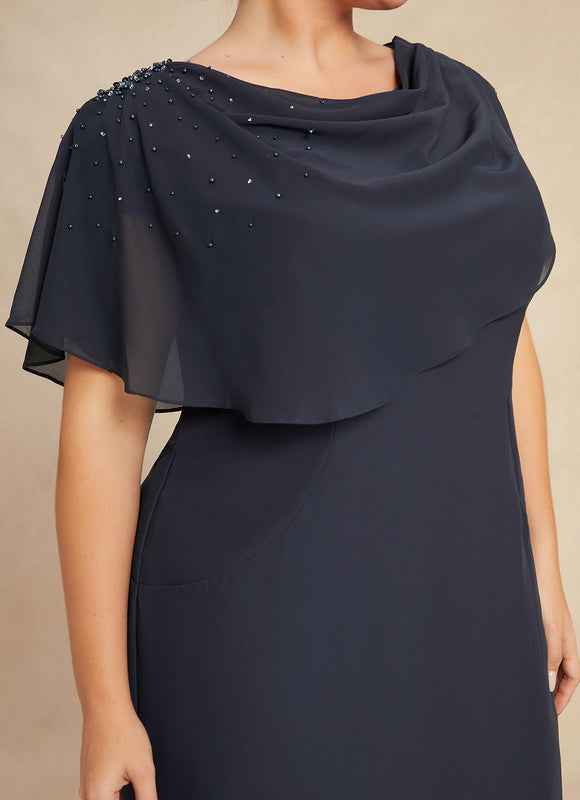 Robe Fourreau Élégante Grise - gallery 8