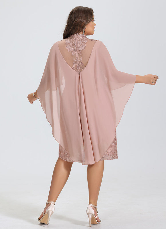 Robe Fourreau Rose Velouté - gallery 5