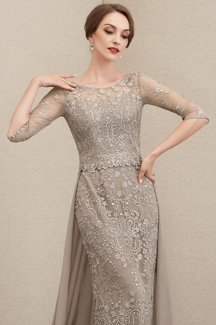 Robe Fourreau Grise Éclatante - gallery 3