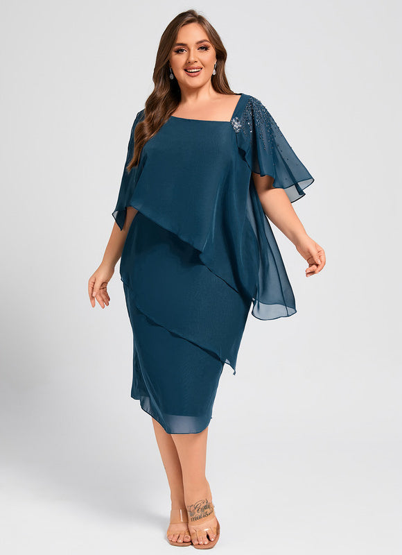 Robe Fourreau Mousseline Éclatante - gallery 9