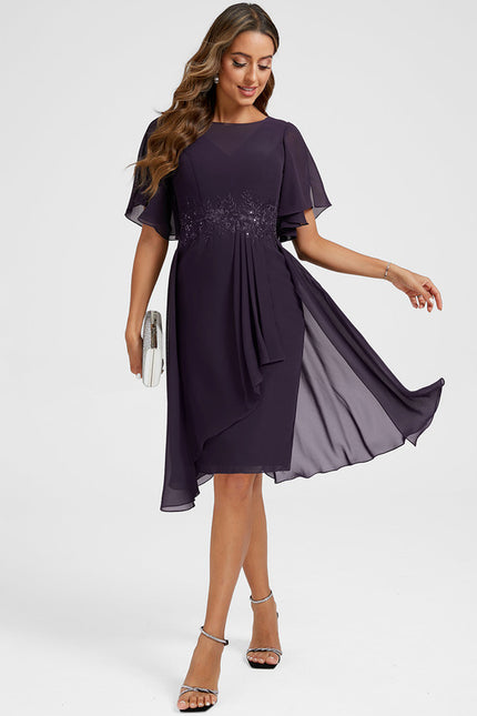 Robe Fourreau Fluide Violette - gallery 1