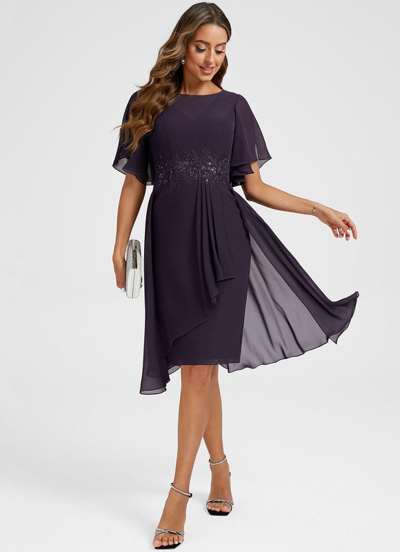 Robe Fourreau Fluide Violette - gallery 1