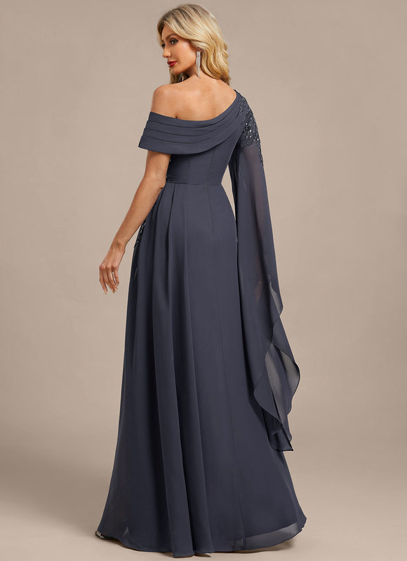 Robe Fourreau Longue Asymétrique Élégante - gallery 6