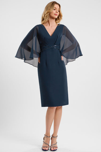Robe Fourreau Châle Élégante - gallery 2