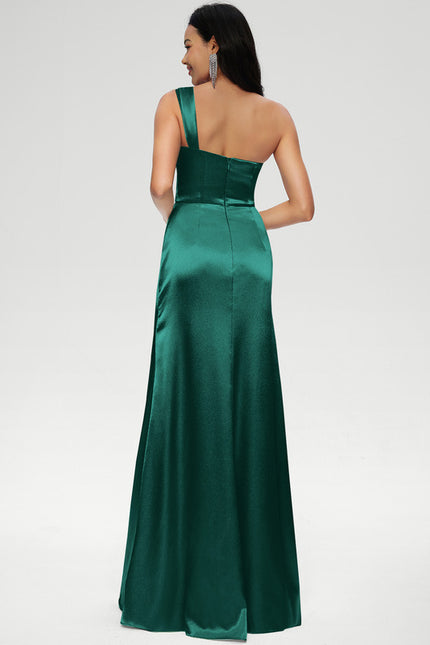 Robe Fourreau Satinée Émeraude - gallery 2