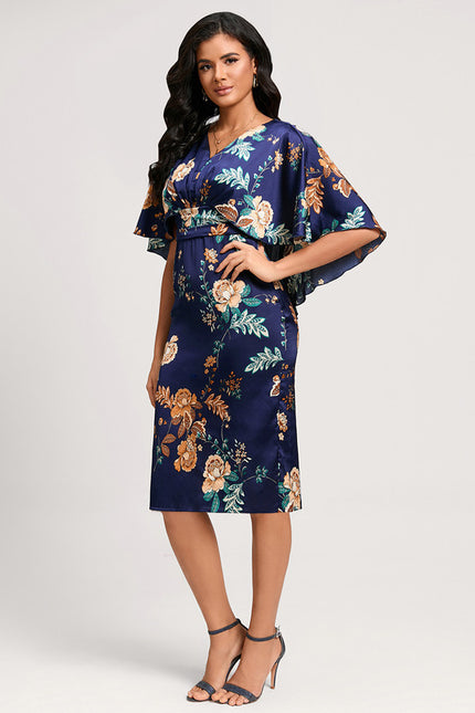 Robe Fourreau Fleur De Satin - gallery 3