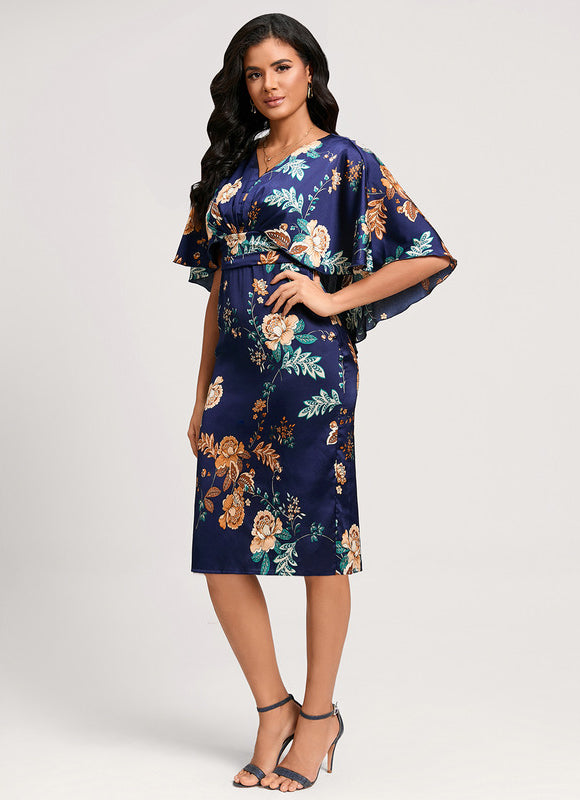 Robe Fourreau Fleur De Satin - gallery 3