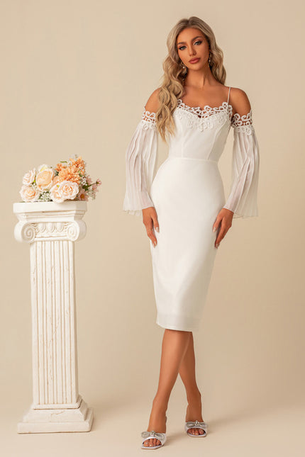 Robe Fourreau Blanche Élégante - gallery 1