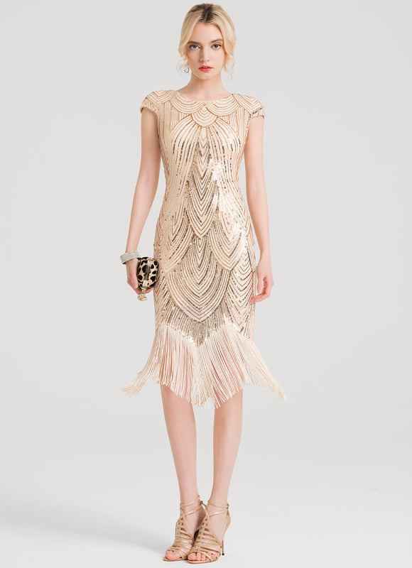 Robe Fourreau Paillette Art Déco