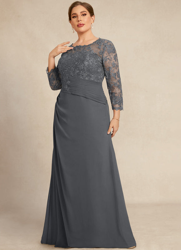 Robe Fourreau Dentelle Grise - gallery 5