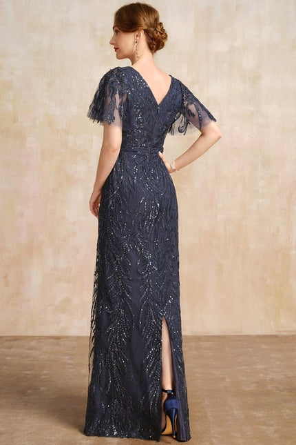 Robe Fourreau En Dentelle Scintillante - gallery 6