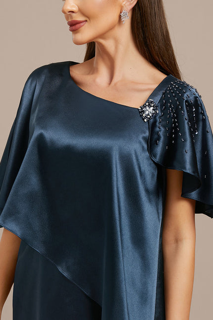 Robe Fourreau Satinée Asymétrique Chic - gallery 6