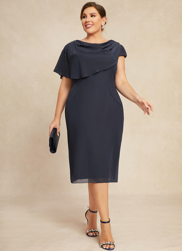 Robe Fourreau Élégante Grise - gallery 7