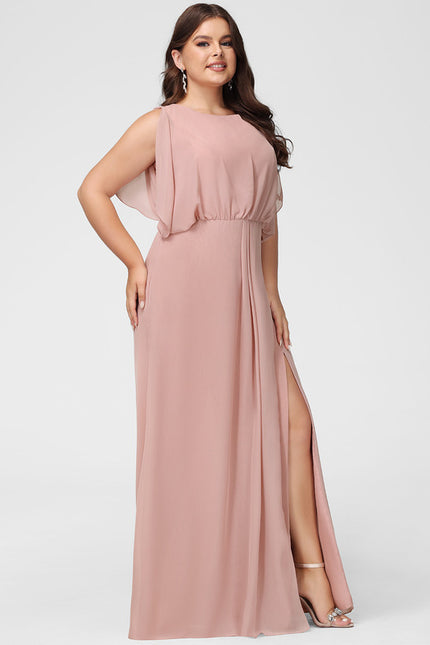 Robe Fourreau Mousseline Rose - gallery 7