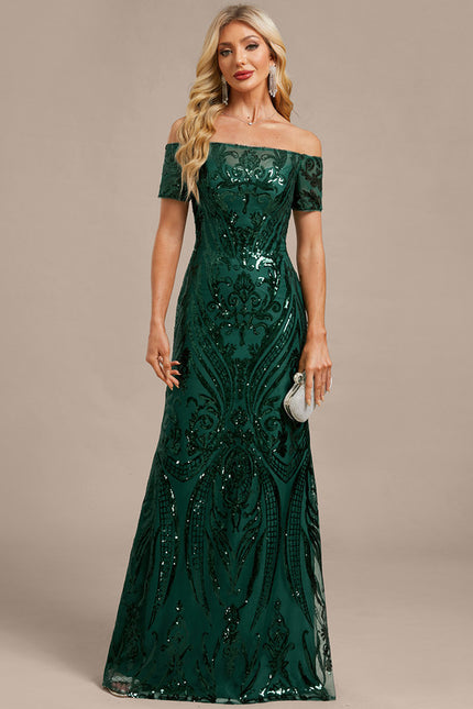 Robe Fourreau Scintillante Verte