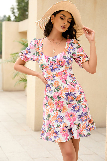 Robe Fourreau Fleurie Mini