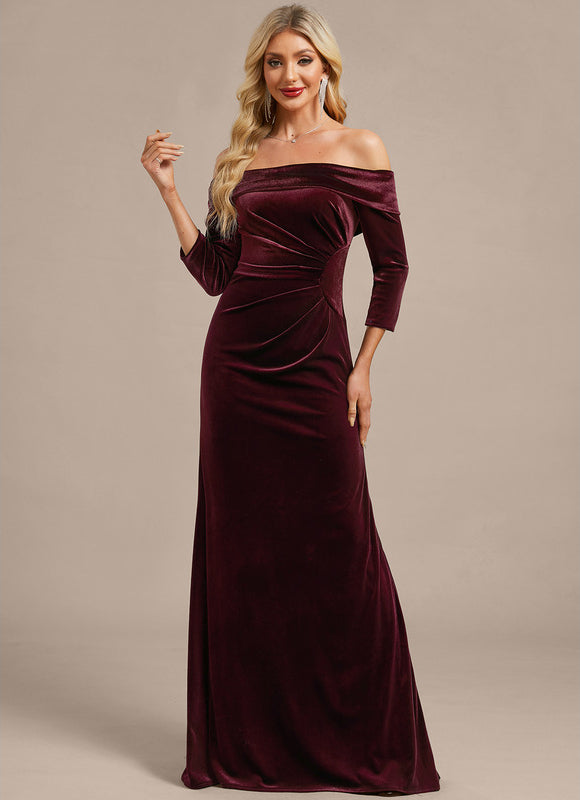 Robe Fourreau Velours Bordeaux - gallery 3