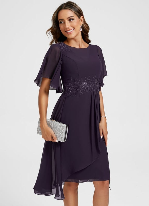 Robe Fourreau Fluide Violette - gallery 2