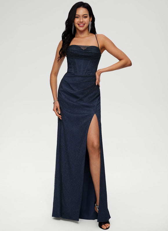 Robe Fourreau Scintillante Évasée - gallery 1