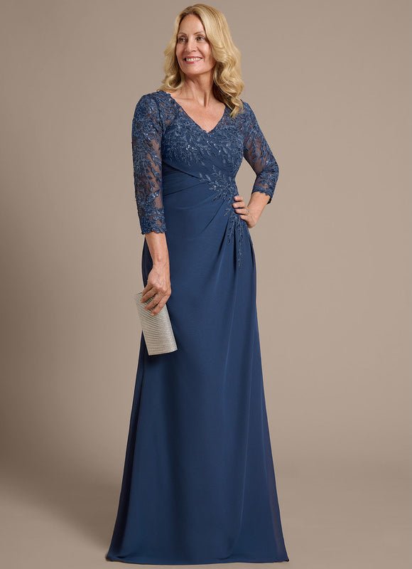 Robe Fourreau Élégante Marine - gallery 3