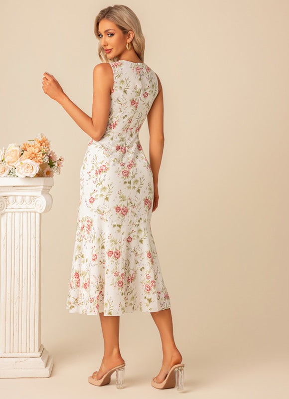 Robe Fourreau Midi Florale Élégante - gallery 9