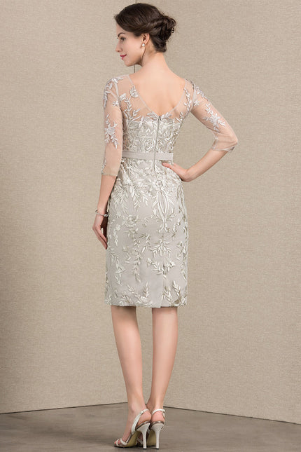 Robe Fourreau Élégance Grise - gallery 7
