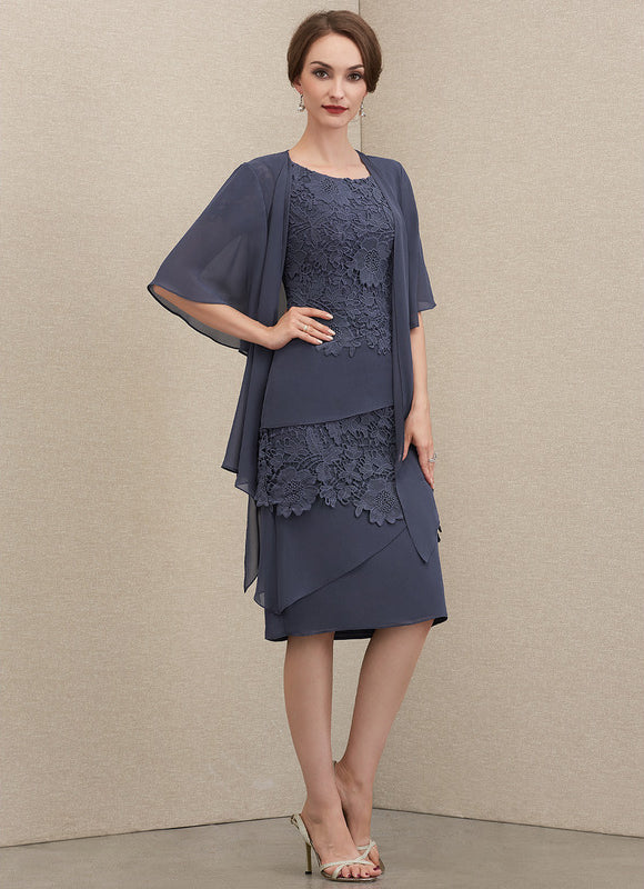 Robe Fourreau Dentelle Charbon - gallery 2