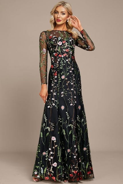 Robe Fourreau Florale Nocturne - gallery 3