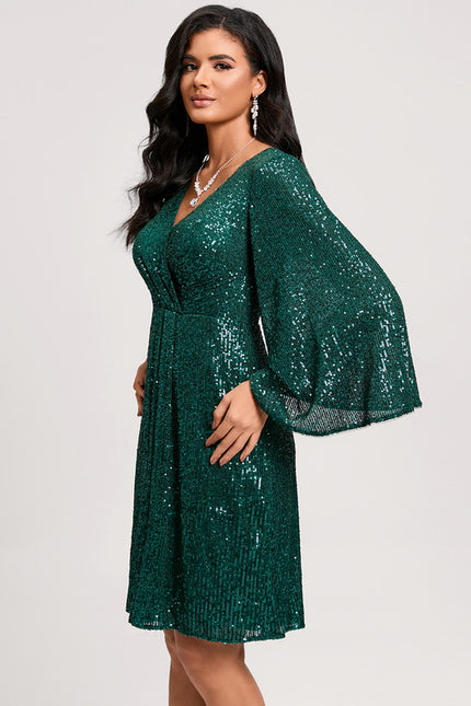 Robe Fourreau Émeraude Volants - gallery 1