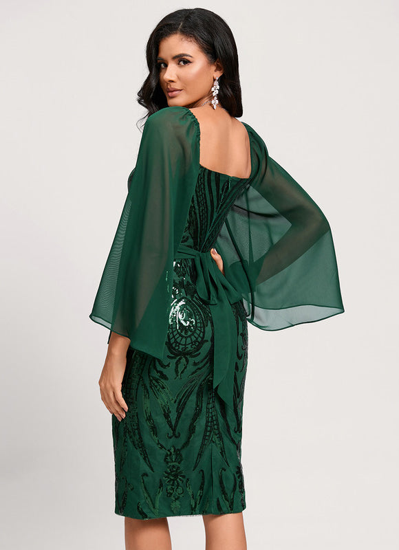 Robe Fourreau Émeraude Scintillante - gallery 5