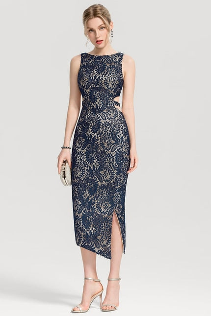 Robe Fourreau Mystère Marine - gallery 1