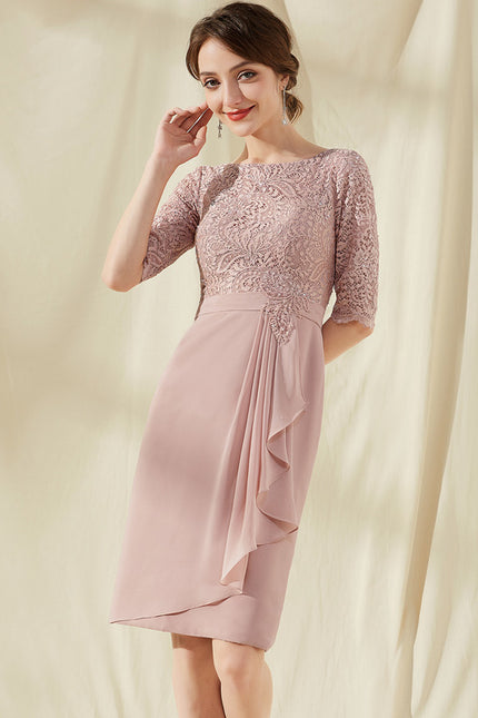 Robe Fourreau Rose Raffinée