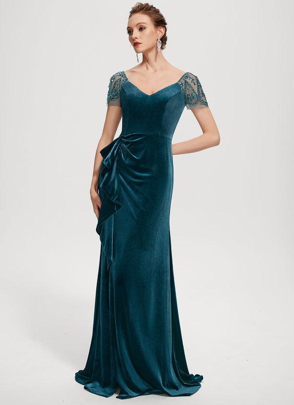 Robe Fourreau Velours Élégant - gallery 6