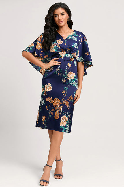 Robe Fourreau Fleur De Satin - gallery 2