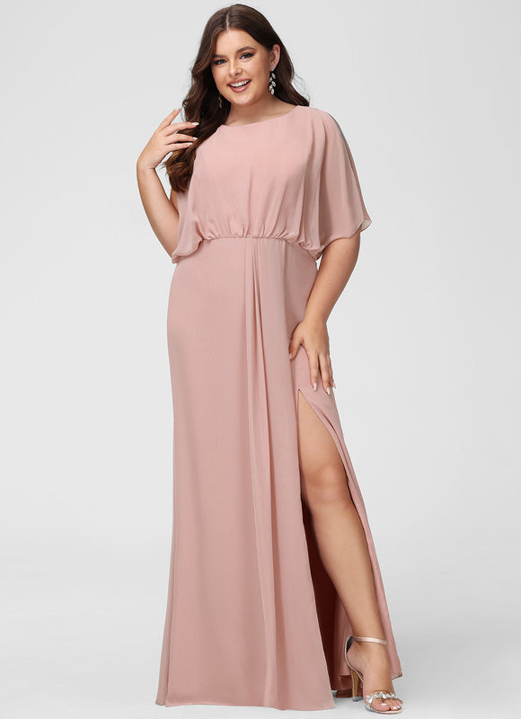 Robe Fourreau Mousseline Rose - gallery 6