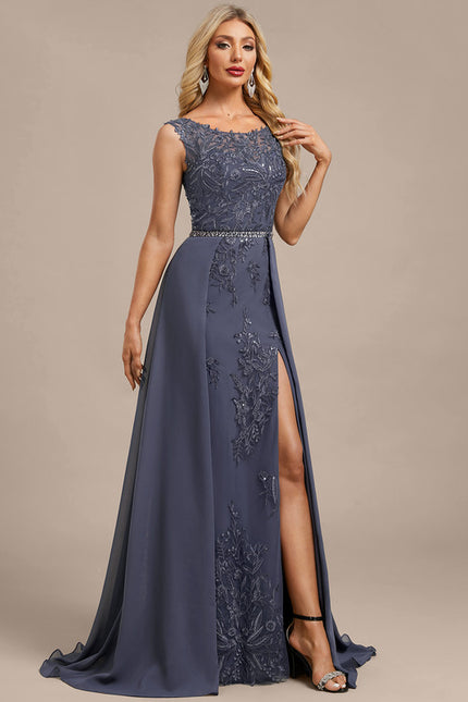 Robe Fourreau Longue Élégante Brodée - gallery 3