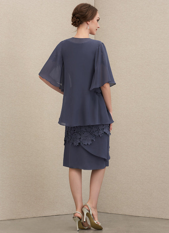 Robe Fourreau Dentelle Charbon - gallery 3