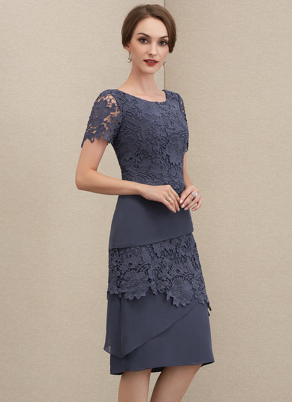 Robe Fourreau Dentelle Charbon - gallery 5