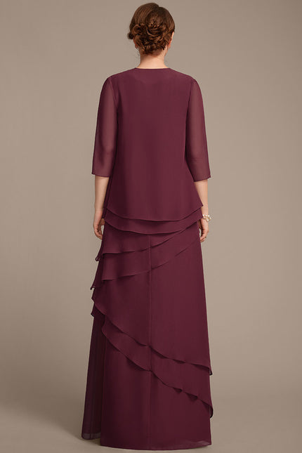 Robe Fourreau Cascade Bordeaux - gallery 4