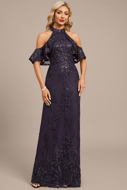 Robe Fourreau Pailletée Violette - gallery 5