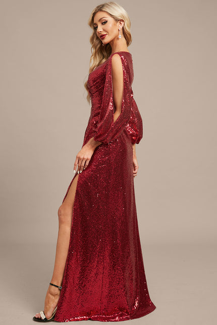 Robe Fourreau Pailletée Bordeaux - gallery 5
