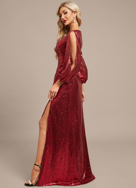 Robe Fourreau Pailletée Bordeaux - gallery 5
