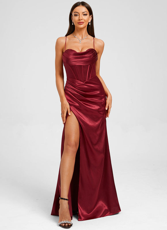 Robe Fourreau Satin - gallery 5